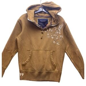 American Eagle Hoodie Mens Extra Small Pullover‎ Quarter Zip Embroidered Grunge